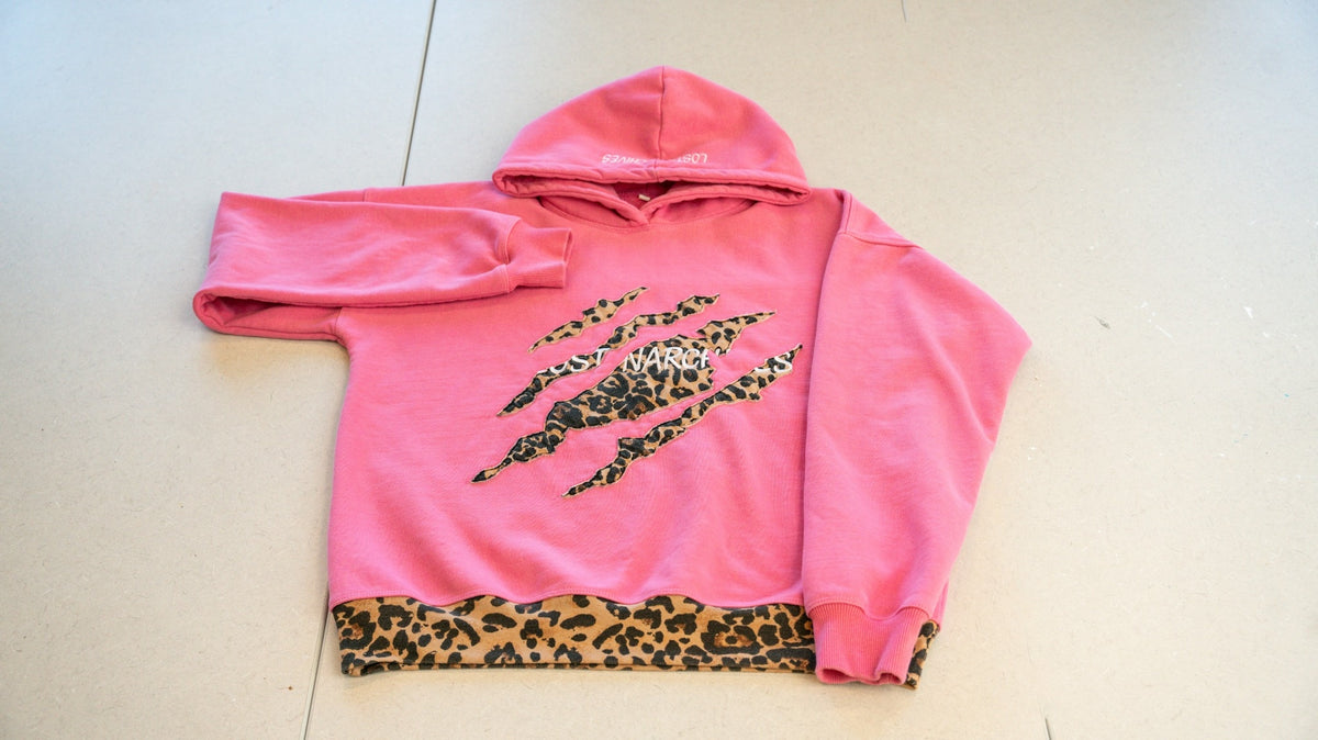 pink cheetah print hoodie