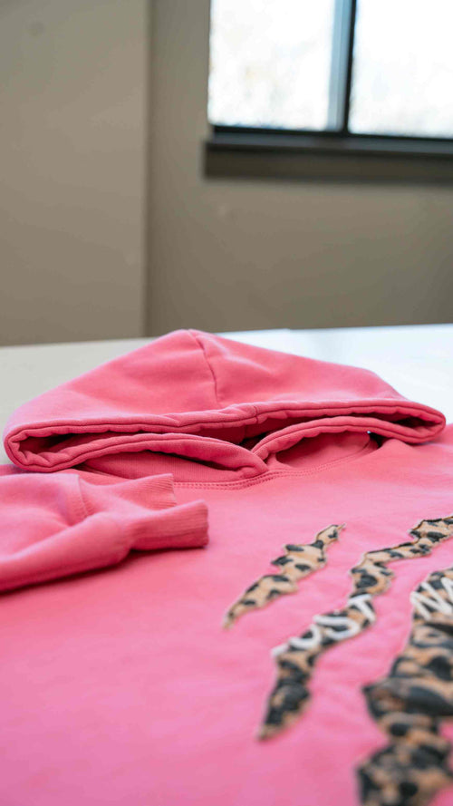 pink cheetah print hoodie