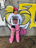 pink cheetah print sweat pants