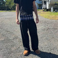 blue double waisted sweat pants